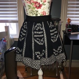 Black and white patterned skirt